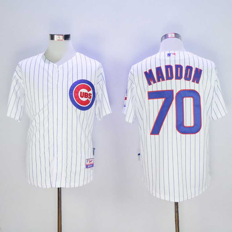 Chicago Cubs #70 Joe Maddon White (Blue Strip) Stitched Baseball Jersey
