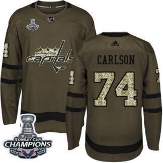 Adidas Washington Capitals #74 John Carlson Green Salute to Service Stanley Cup Final Champions Stitched Youth NHL...